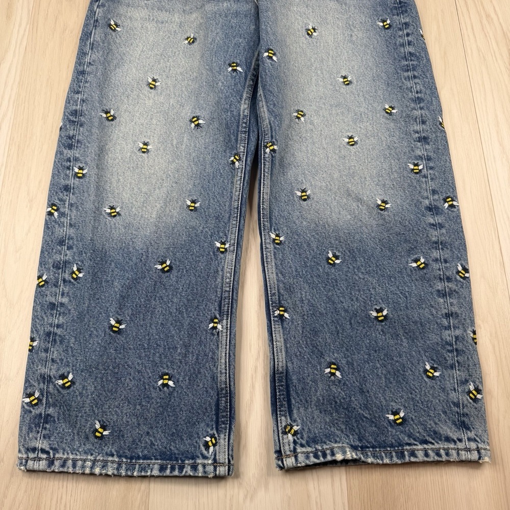 We The Free Jeans Ankle Bees Deep Trance Embroidered Dropped Boyfriend Button 29 - Picture 3 of 15